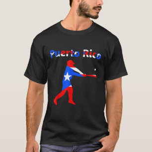 Puerto Rico Baseball Shirt Baseball Flagga Puerto T