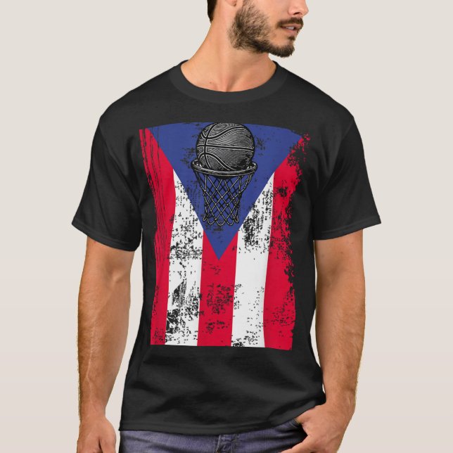 Puerto Rico Basketball T Shirt (Framsida)