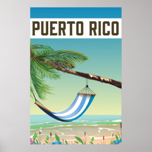 Puerto Rico Beach-reseaffisch. Poster