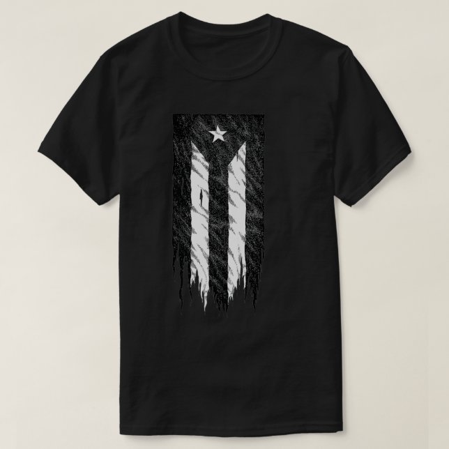 Puerto Rico Black Flag Premium  T Shirt (Design framsida)