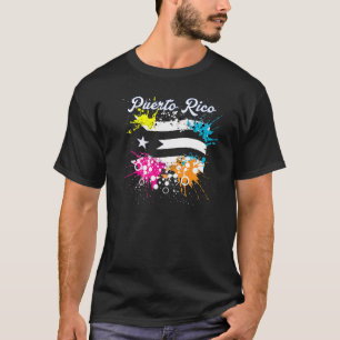 PUERTO RICO Black Flagga VINTAGE Boricua T Shirt