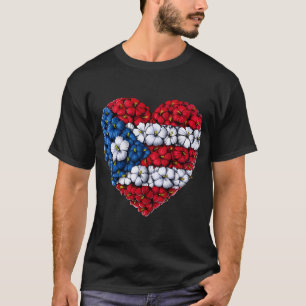 Puerto Rico blommor hjärta T Shirt