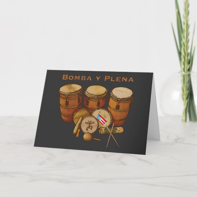 Puerto Rico Bomba y Plena-design Kort (Framsida)