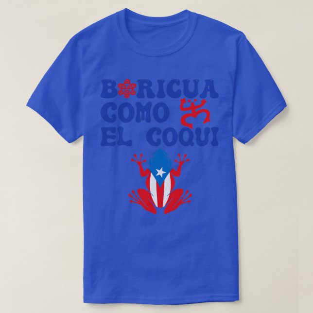 Puerto Rico Boricua Coqui Frog Salsero Taino T Shirt (Design framsida)