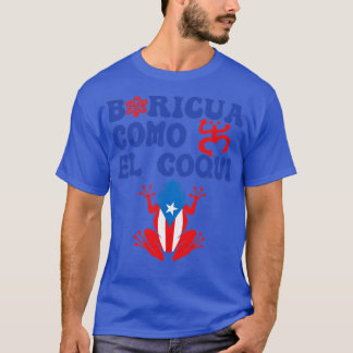 Puerto Rico Boricua Coqui Frog Salsero Taino T Shirt