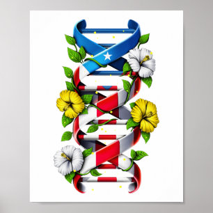 Puerto Rico Boricua DNA-kedja Poster