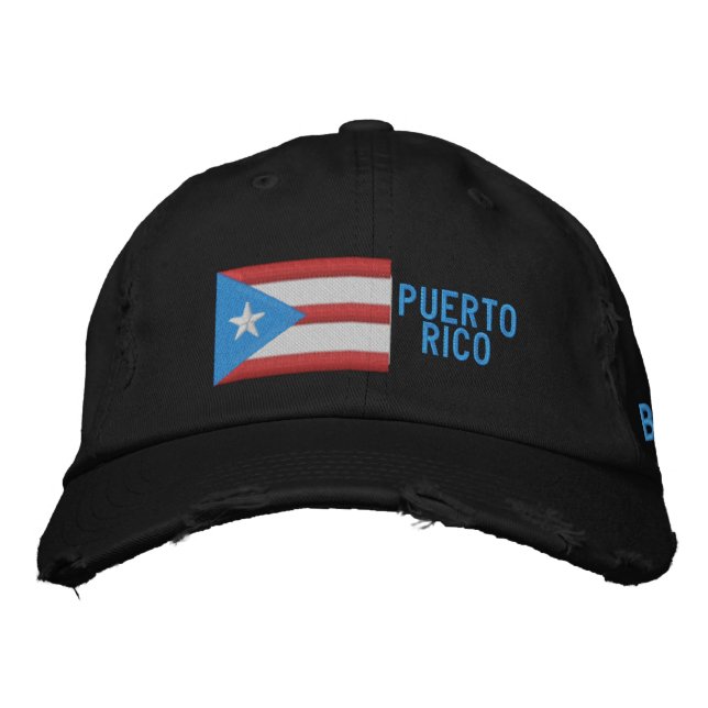 Puerto Rico Boricua Flagga Broderad Hatt Keps (Framsida)