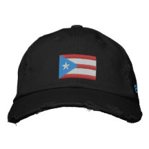 Puerto Rico Boricua Flagga Embroized Hat