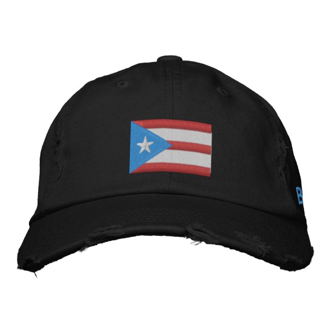 Puerto Rico Boricua Flagga Embroized Hat Broderad Keps (Framsida)