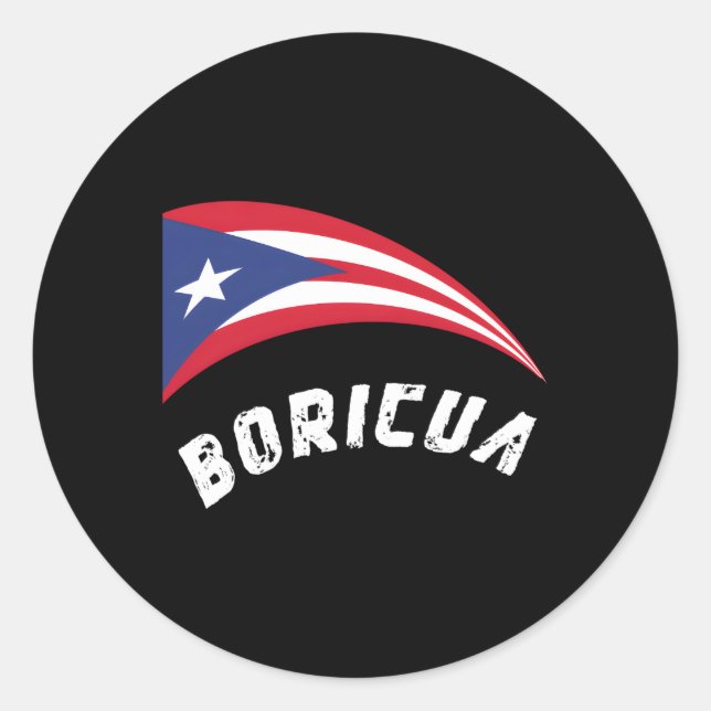Puerto Rico Boricua Flagga Pride Puerto Rican Runt Klistermärke (Framsida)