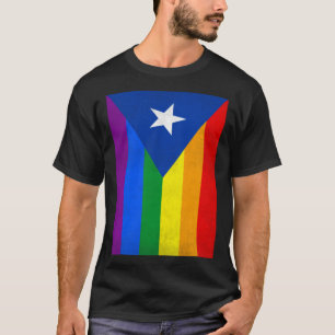Puerto Rico Boricua Gay pride HBT Rainbow Flagga V T Shirt