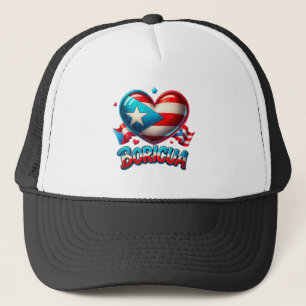 Puerto Rico Boricua Kärlek Heart Flagga Keps