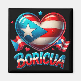 Puerto Rico Boricua Kärlek Heart Flagga Magnet