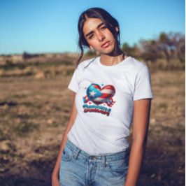 Puerto Rico Boricua Kärlek Heart Flagga T Shirt