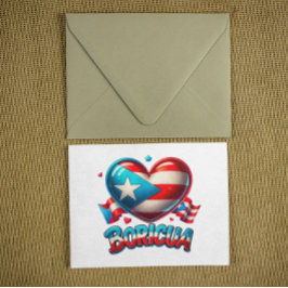 Puerto Rico Boricua Kärlek Heart Flagga Vykort
