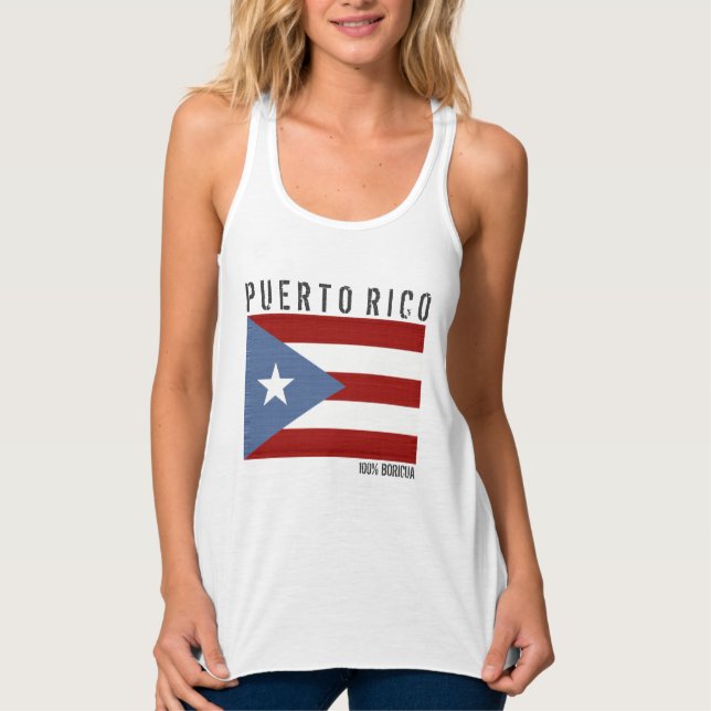 Puerto Rico Boricua Linne Med Racerback (Framsida)