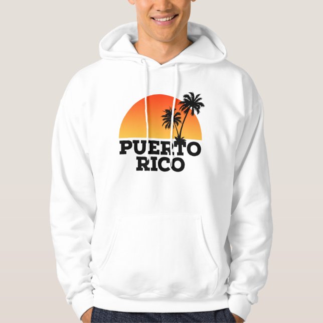 Puerto Rico Boricua Sunset Beach Hoodie (Framsida)