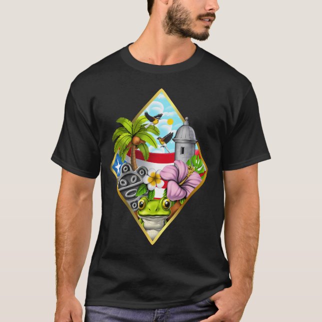 Puerto Rico Boricua T Shirt (Framsida)