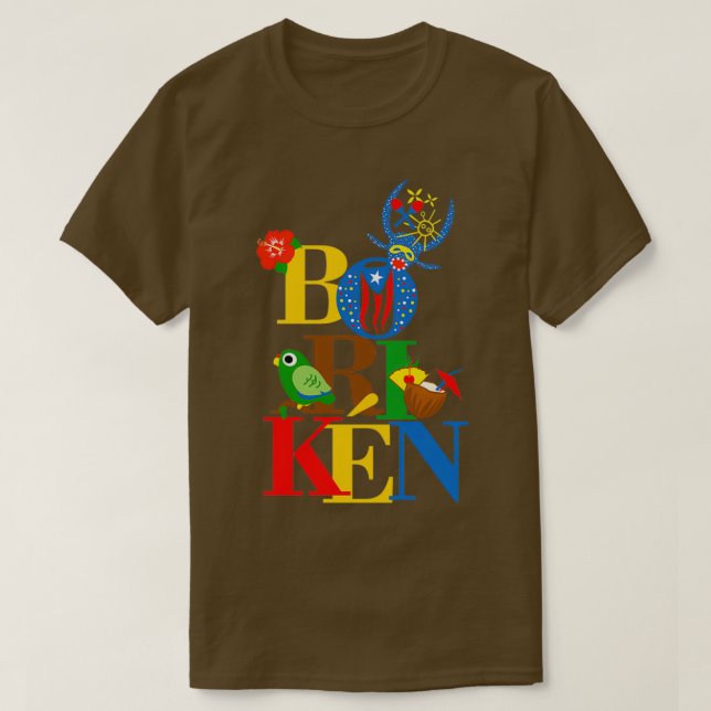 Puerto Rico Boriken Boricua Flagga Pina Colada Car T Shirt (Design framsida)