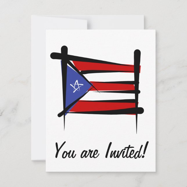 Puerto Rico borstar flagga Inbjudningar (Framsida)