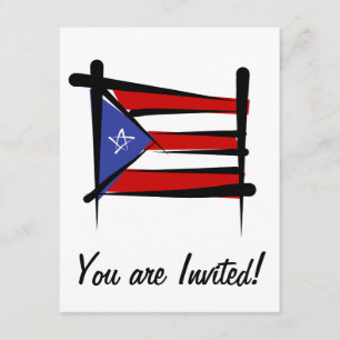 Puerto Rico borstar flagga Inbjudningar