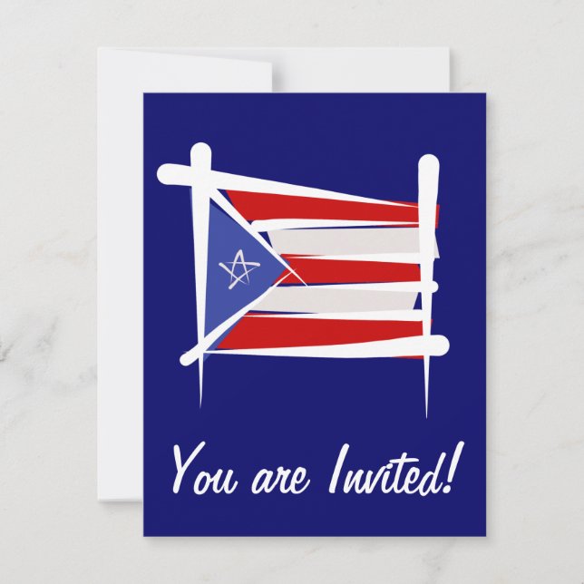 Puerto Rico borstar flagga Inbjudningar (Framsida)