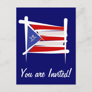 Puerto Rico borstar flagga Inbjudningar