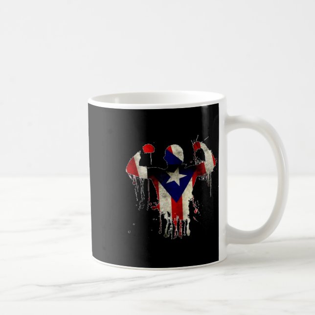 Puerto Rico Boxing Handskar Boxeo Shirt Ropa Uni Kaffemugg (Höger)