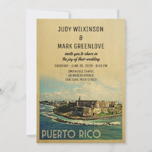 Puerto Rico bröllopsinbjudan Vintage i mitten av å Inbjudningar