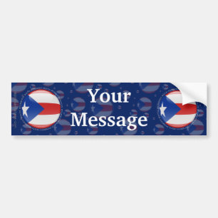 Puerto Rico bubblar flagga Bildekal
