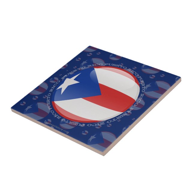 Puerto Rico bubblar flagga Kakelplatta (Sidan)