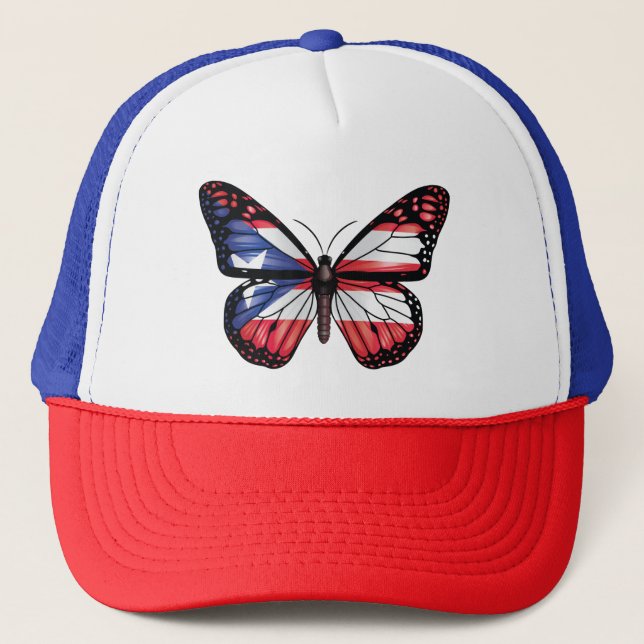 Puerto Rico butterfly monarch flagga Keps (Framsida)