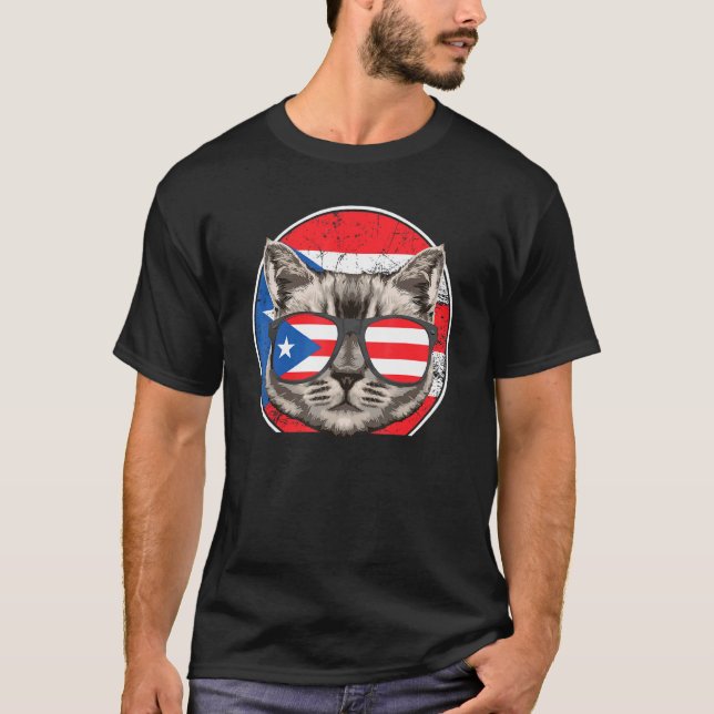 Puerto Rico Cat Puerto Rico Puertorican T Shirt (Framsida)