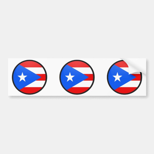 Puerto Rico cirklar den kvalitets- flagga Bildekal (Framsidan)