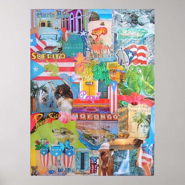 Puerto Rico Collage Poster (Framsidan)
