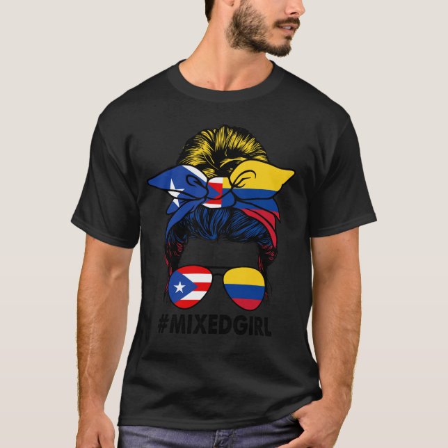 Puerto Rico Colombia Flagga Puerto Rican colombian T Shirt (Framsida)
