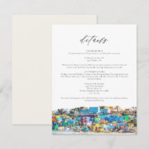PUERTO RICO Colorful Byggnad Skyline Detail Card