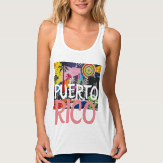 Puerto Rico Coola Graffiti Mural Tank Linne Med Racerback