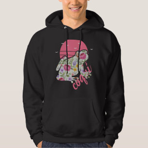Puerto Rico Coqui Frog Blommigt Graphic Hoodie