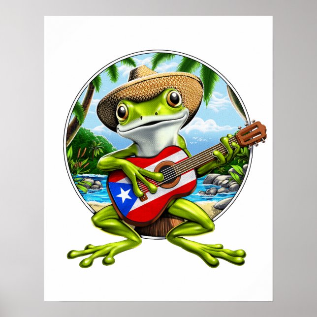 Puerto Rico Coqui Frog Poster (Framsidan)