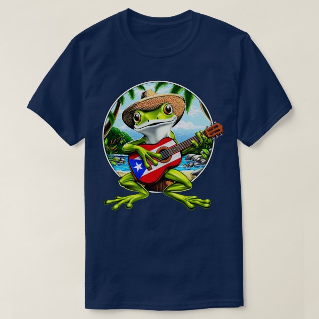 Puerto Rico Coqui Frog T Shirt (Design framsida)