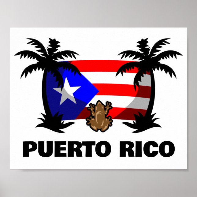 Puerto Rico Coqui Frog Travel Poster (Framsidan)