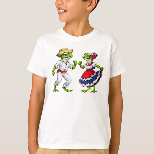 Puerto Rico Coqui Frogs T Shirt (Framsida)