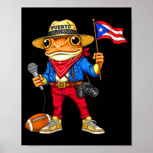 Puerto Rico coqui groda gatumusik fotbollPuerto Poster