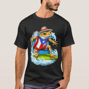 Puerto Rico Coqui Groda Surfing T Shirt