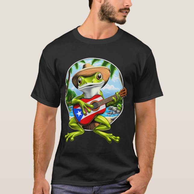 Puerto Rico Coqui Groda T Shirt (Framsida)