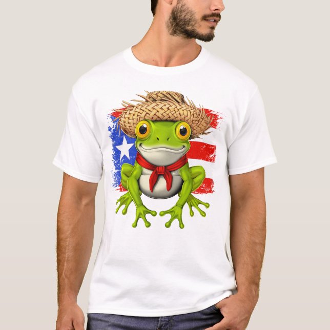 Puerto Rico Coqui Groda T Shirt (Framsida)