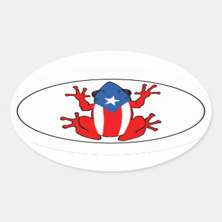 Puerto Rico - Coqui Sticker Ovalt Klistermärke