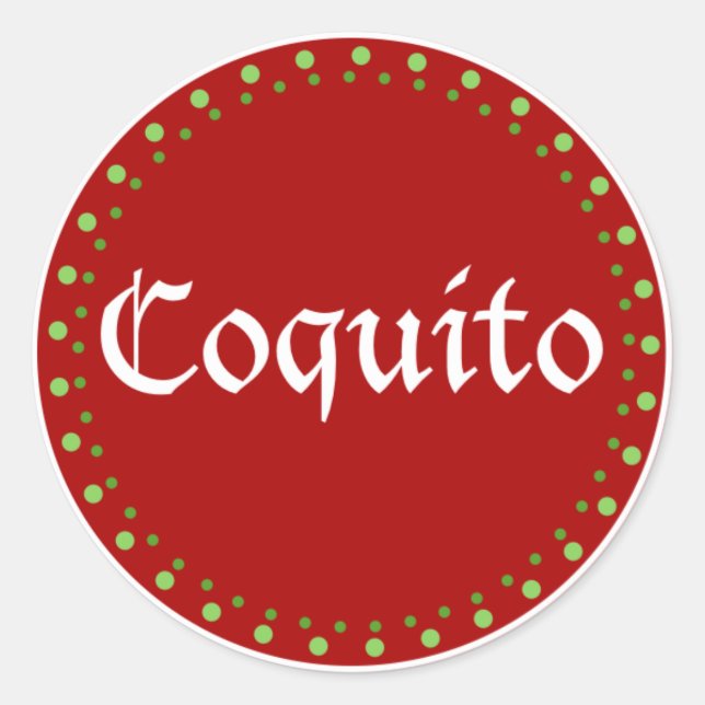 Puerto Rico: Coquito Runt Klistermärke (Framsida)