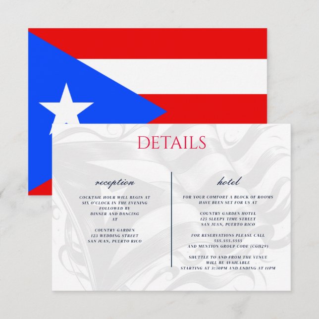 Puerto Rico Couple Tilläggskort (Fram/baksida)